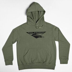 NEW Texas Tech Red Raiders Triangle Pullover Fleece Hoodie MILITARY ARMY GREEN